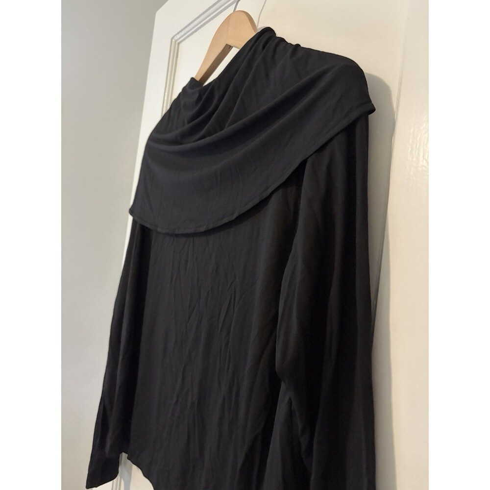 Kedem Sasson Black Avant Garde Draped Cowl Neck Top OS EUC Lagenlook Israel